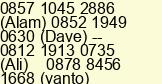 Mobile number of Mr. Alam A at bekasi